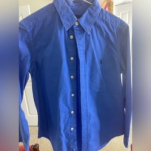 Blue bottom down polo